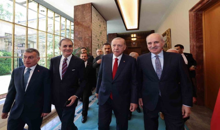 Cumhurbaşkanı Erdoğan, TBMM Başkanı Kurtulmuşu ziyaret etti