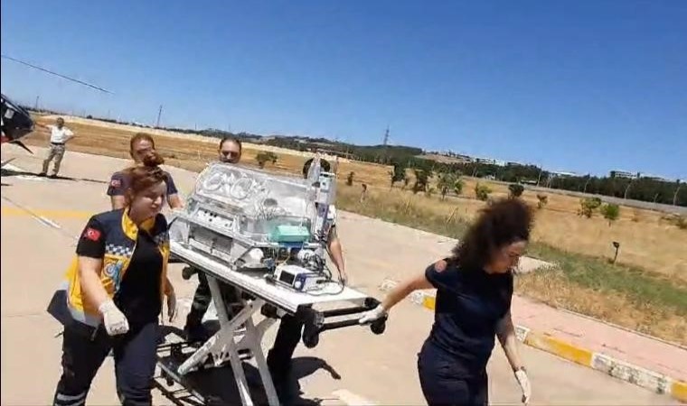 Diyarbakırda 1 günlük bebek ambulans helikopterle hastaneye sevk edildi