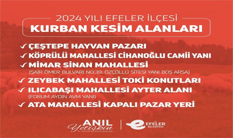 Efelerde kurban kesim yerleri belirlendi