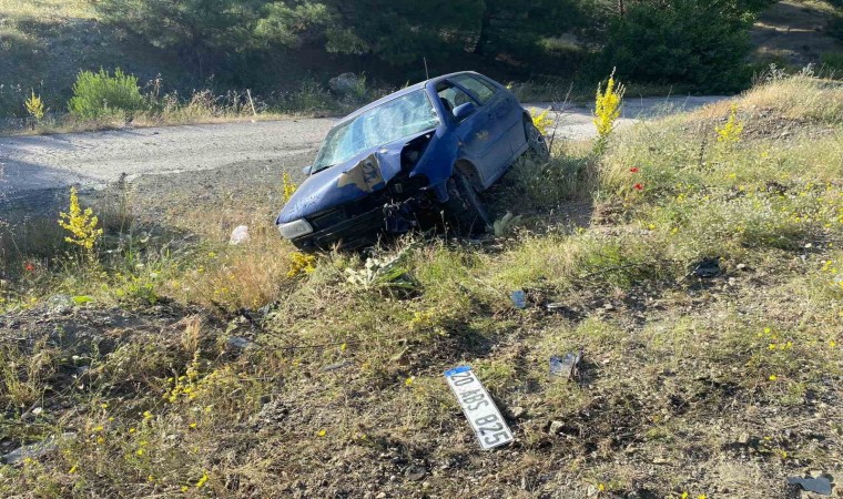 Malatyada otomobil şarampole uçtu, 1 yaralı