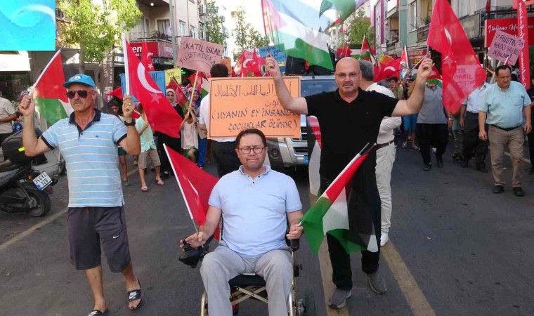 Mersinde Filistine destek, İsraile tepki yürüyüşü