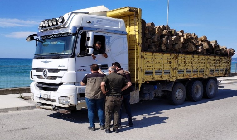 Akçakocada orman emvali taşıyan araçlar kontrol edildi