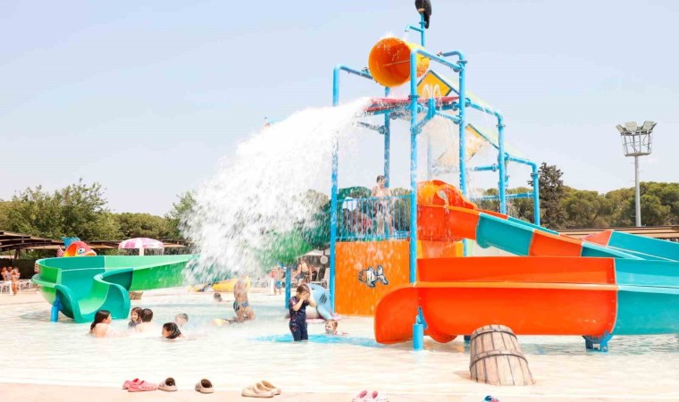 Aydın Tekstil Parktaki Aquapark çocukların gözdesi oldu