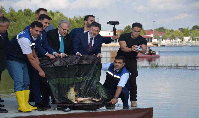 Bakan Yumaklı, Pelitözü Göletine 200 adet sazan balığı salımı gerçekleştirdi