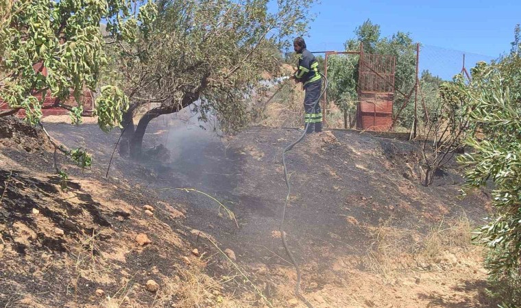 Belende çıkan bahçe yangınını itfaiye ekipleri söndürdü