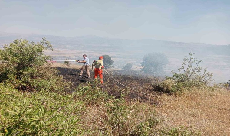 Bingölde çıkan yangın ormanlık alana sıçramadan söndürüldü