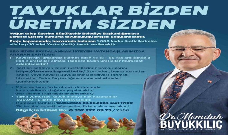 Büyükşehirden ‘Tavuklar Bizden Üretim Sizden kampanyası