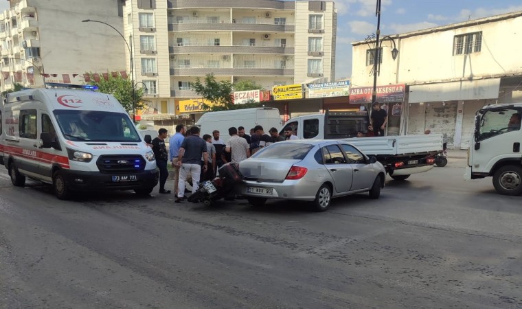 Cizrede otomobille çarpışan motosikletin sürücüsü yaralandı