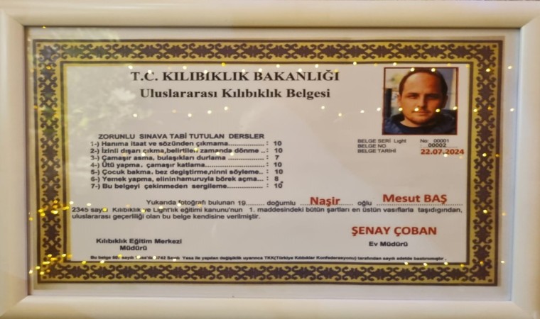 Damada ‘uluslararası kılıbıklık belgesi