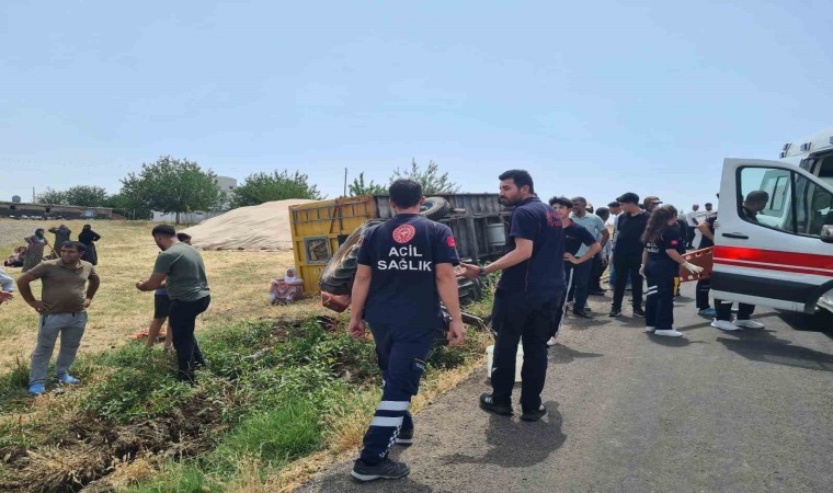 Diyarbakırda traktör devrildi: 1 yaralı