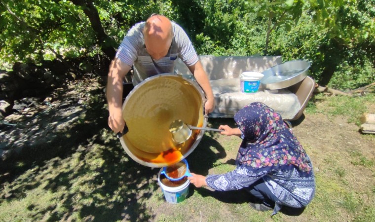 Erzurumda dutun pekmez ve pestile yolculuğu sürüyor