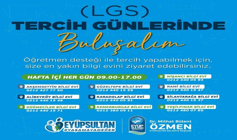 Eyüpsultan Belediyesinden öğrencilere LGS tercih desteği