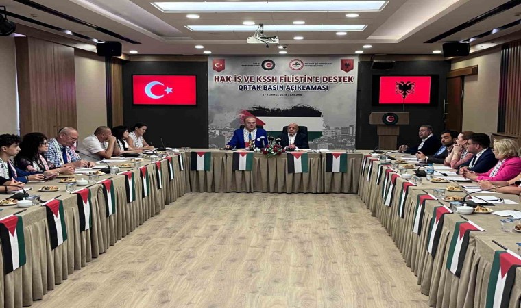 HAK-İŞ ve Arnavutluk KSSH Konfederasyonundan Filistine Destek Ortak Bildirisi