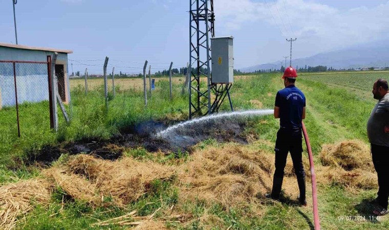 Iğdırda trafodan çıkan kıvılcım yangına neden oldu