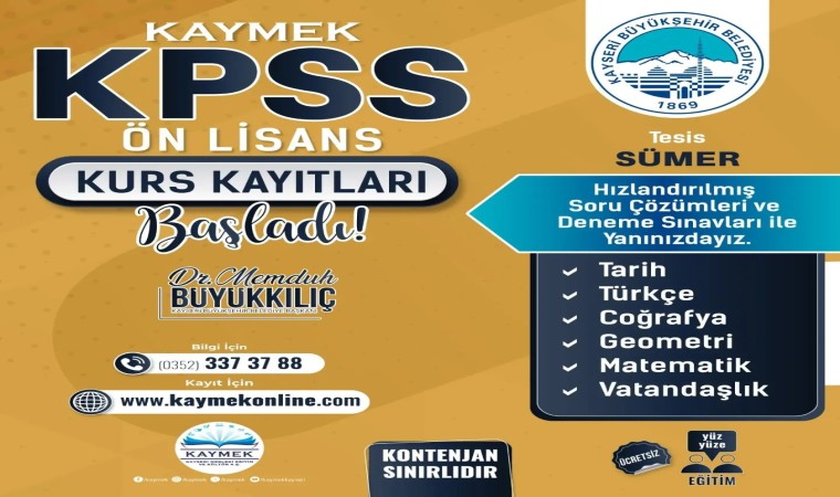 KAYMEKte KPSS için kurs kayıtları sürüyor