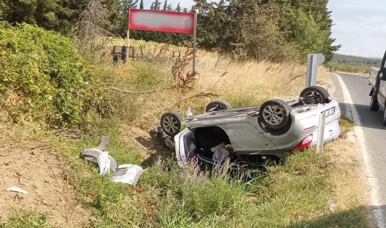 Keşanda takla atan otomobilde 3 kişi yaralandı