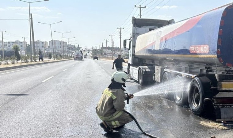 Mardinde yakıt yüklü tanker alev aldı