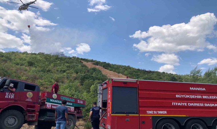 Ormanlık alanda çıkan yangın kısa sürede söndürüldü