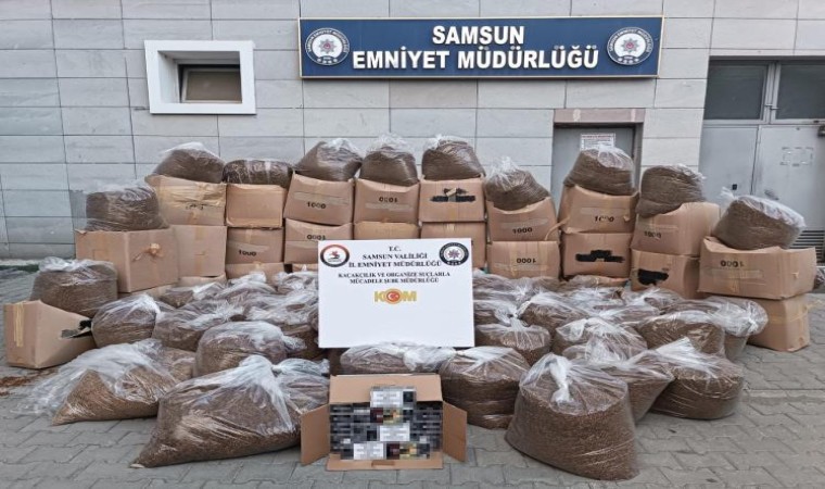 Samsunda 1,2 ton kaçak tütün ve 10 bin sahte makaron ele geçirildi