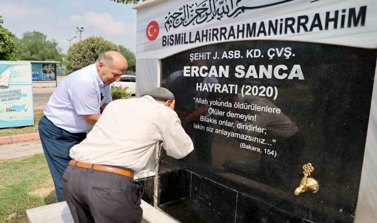 Şehidin anısına yaptırılan ve tahrip edilen hayrat çeşmesi Demirçalının talimatıyla yenilendi