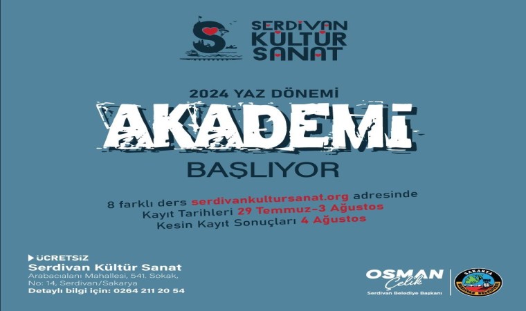 Serdivan Kültür Sanatta akademi başlıyor