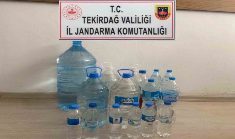 Tekirdağda 55 litre el yapımı içki ele geçirildi