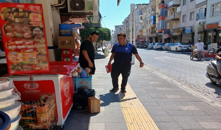 Turgutluda zabıta ekiplerinden kaldırım ve yol işgali denetimi