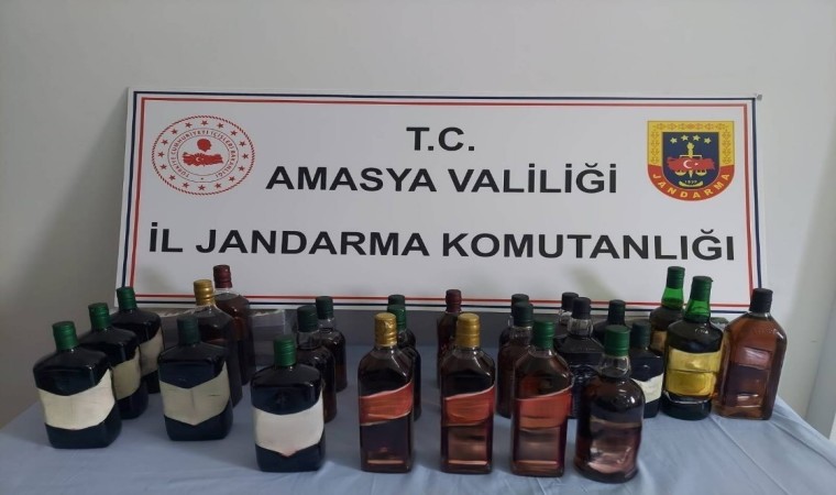 Amasyada 26 şişe gümrük kaçağı alkol ele geçirildi