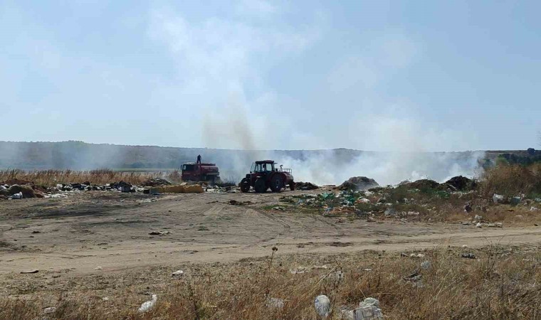 Babaeskide çöplük alanda yangın