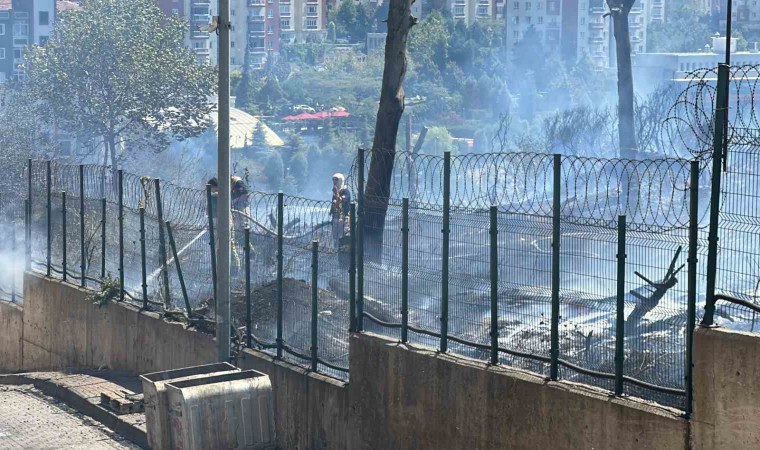 Başakşehirde sanayi sitesi yanındaki alan yangını söndürüldü