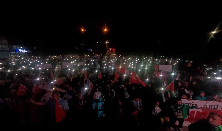 Binlerce Erzurumlu Gazze için yürüdü