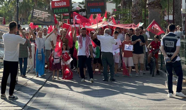 Bodrumda Gazzeye destek yürüyüşü düzenlendi