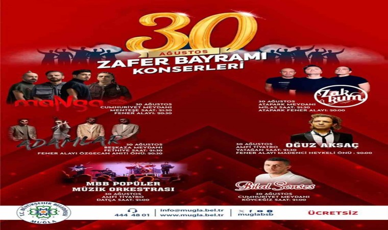 Büyükşehir Belediyesi Zafer Bayramını konserlerle kutlayacak