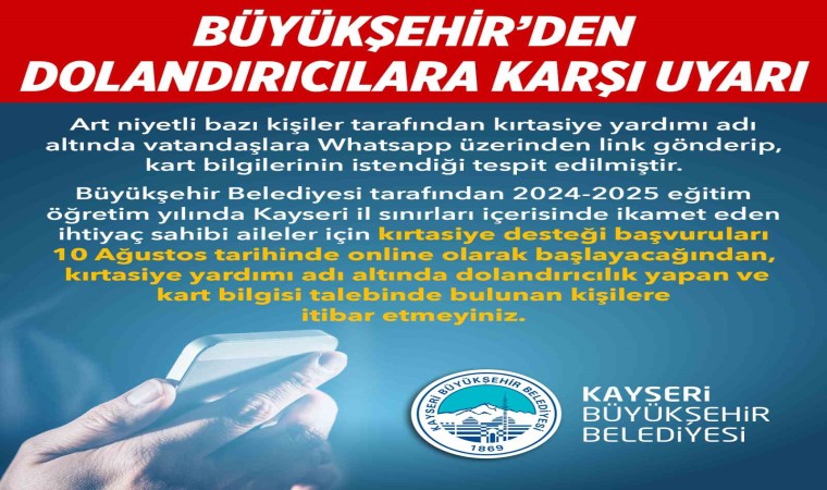 Büyükşehirden dolandırıcılık uyarısı