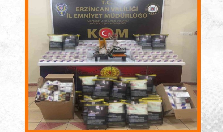 Erzincanda sigara imalathanesi olarak kullanılan ikamete operasyon düzenlendi