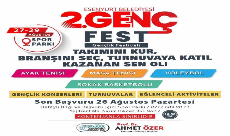 Esenyurtta gençlik festivali başlıyor