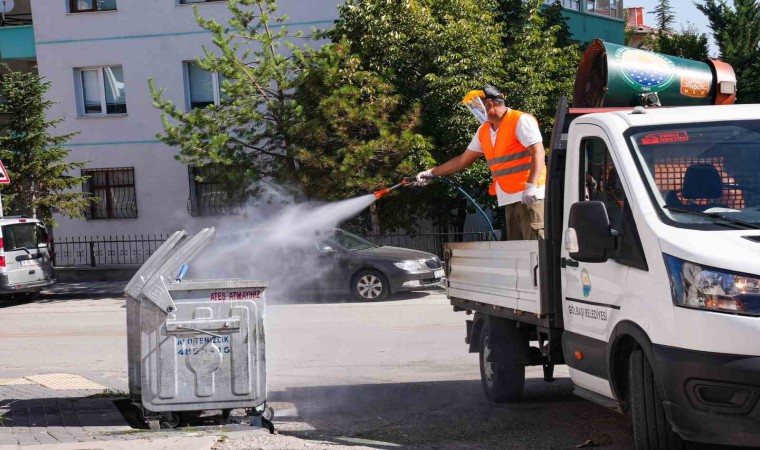 Gölbaşında sineklere karşı ilaçlama çalışmaları