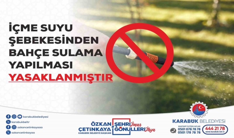 Karabük Belediyesi bahçe sulamasına yasak getirdi