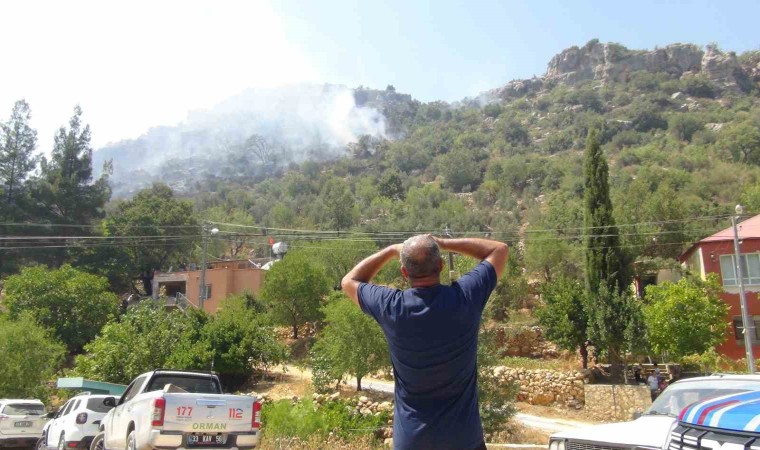 Mersinde orman yangını, alevler evleri teğet geçti