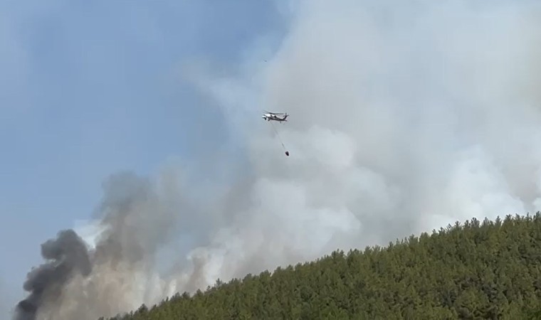 Muğladaki yangınlara 20 hava aracıyla müdahale ediliyor