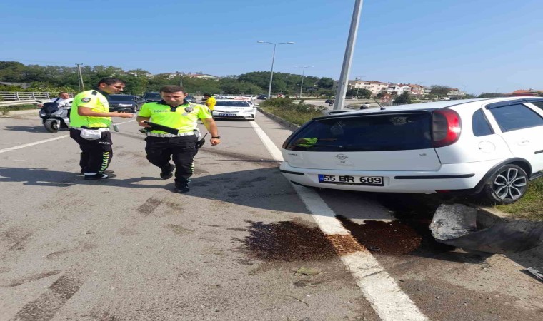 Sinopta otomobil refüje çıktı: 1 yaralı