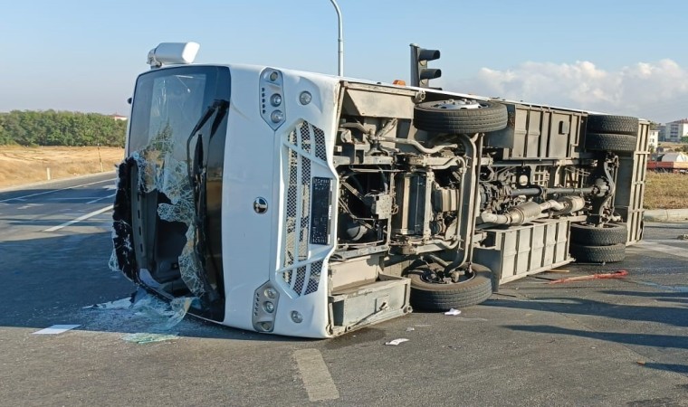 Tekirdağda işçi servisi kazası: 11 yaralı