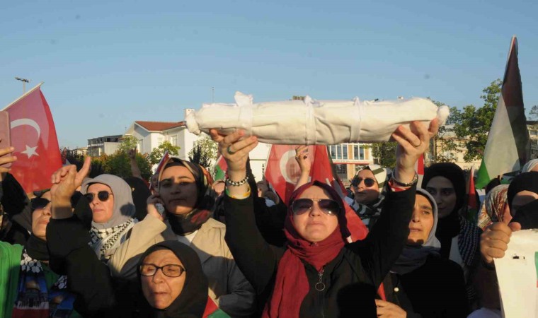 Yalovada Hamas lideri İsmail Haniye ve Filistin için miting düzenlendi