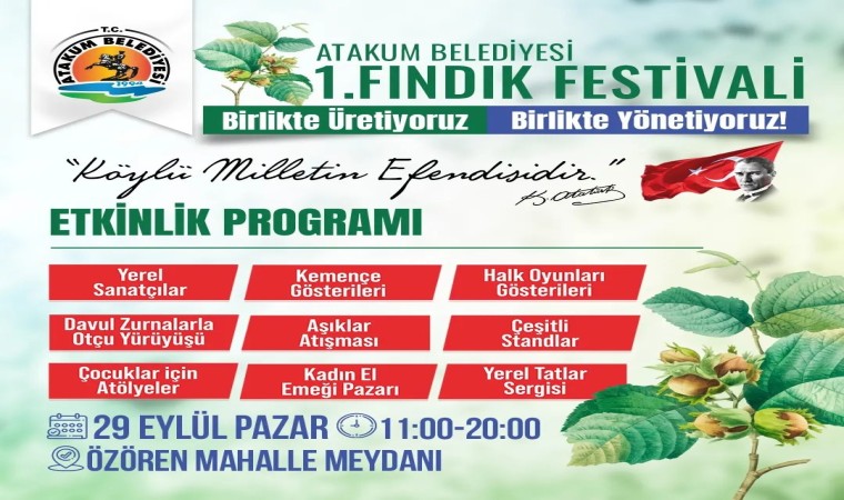 Atakum Belediyesinden 1. Fındık Festivali