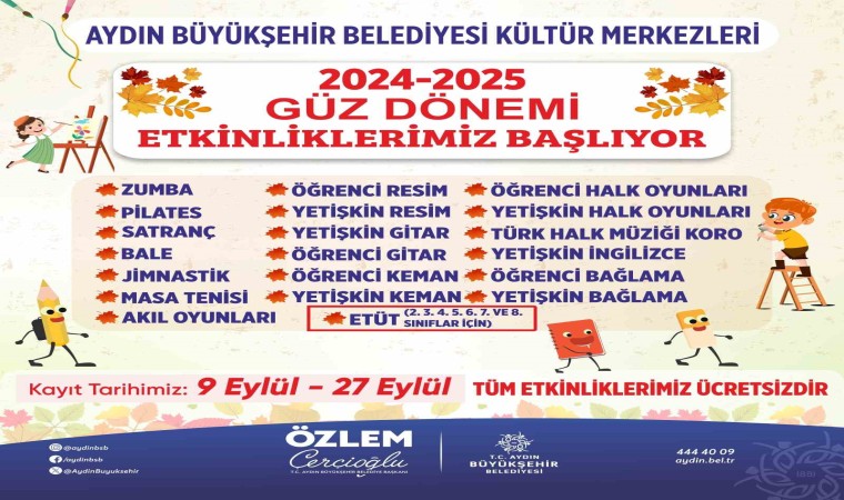 Aydın Büyükşehir Belediyesinin güz dönemi etkinlikleri başlıyor