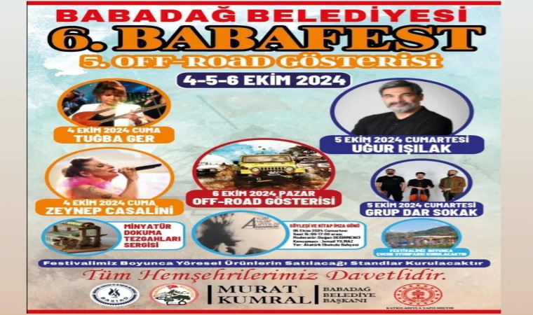 Babadağda 6. Babafest ve 5. Off-Road Şöleni için geri sayım başladı