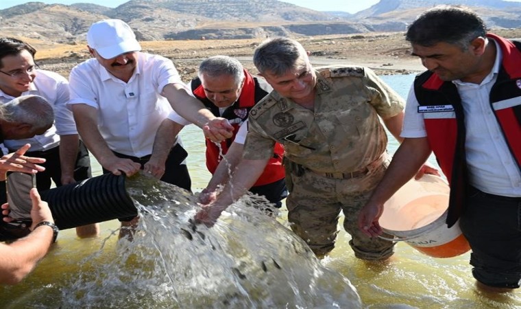 Batmanda baraj göllerine 2 milyon yavru sazan balığı bırakıldı