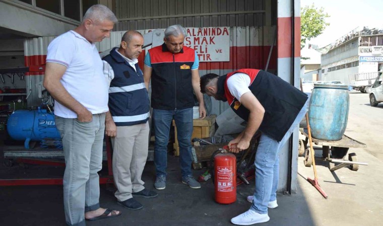 Diyarbakırda sanayi sitelerinde yangınları önlemek için denetim yapılıyor