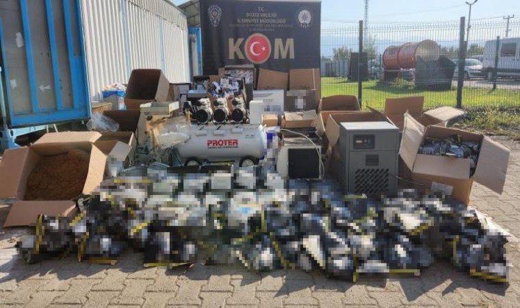 Düzcede 239 bin adet dolu ve boş makaron ele geçirildi