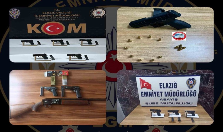 Elazığda 12 adet ruhsatsız silah ele geçirildi: 6 tutuklama